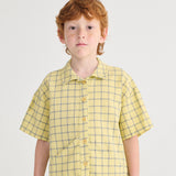 Kids Cotton SS Shirt- Spicy Window Pane