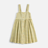Kids Cotton Strap Dress - Spicy Window Pane