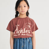Kids Cotton T-Shirt - Brown Pickles the Dog