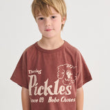 Kids Cotton T-Shirt - Brown Pickles the Dog