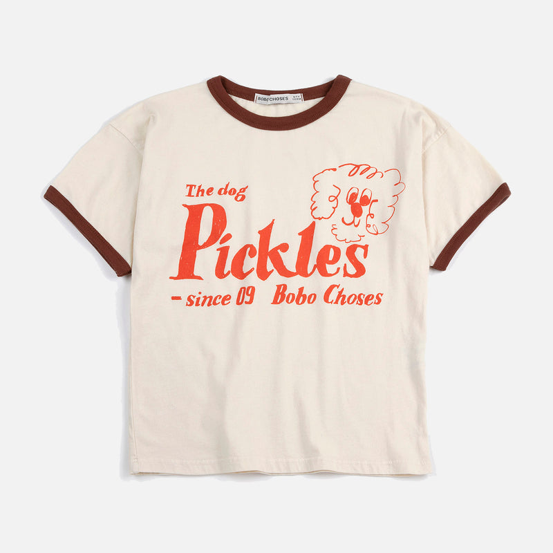 Kids Cotton T-Shirt - Natural Pickles the Dog