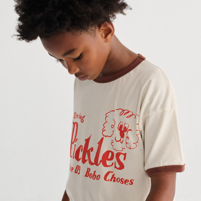 Kids Cotton T-Shirt - Natural Pickles the Dog