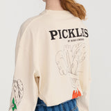 Women's Cotton Pickles Relaxed LS T-shirt - Ecru