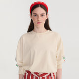 Women's Cotton Pickles Relaxed LS T-shirt - Ecru