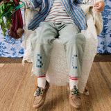 Kids Cotton Denim Pants - Square Bobo Choses