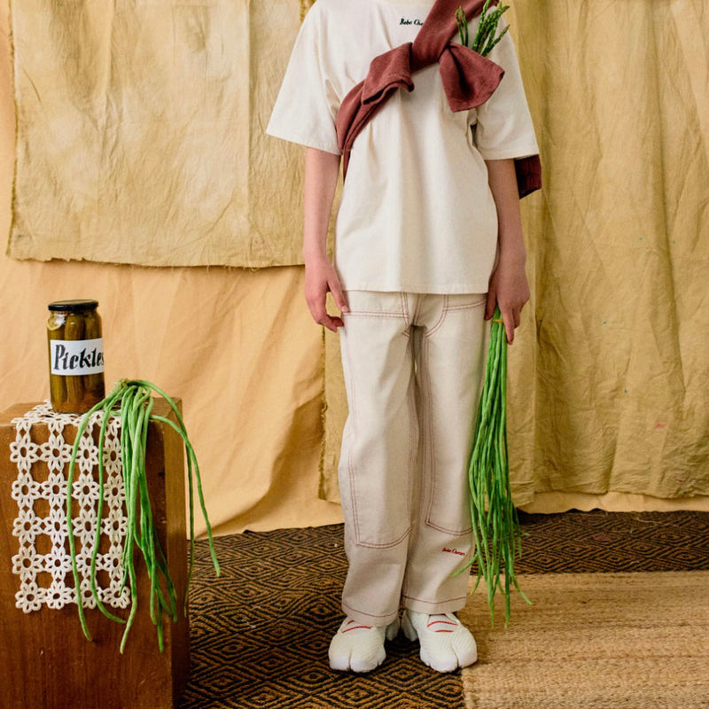 Kids Cotton Twill Pants - Natural