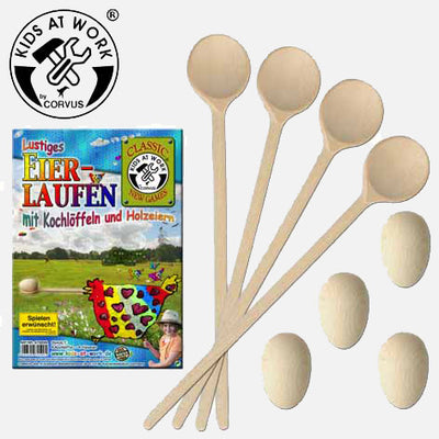 Wooden Egg Run Game - Set Of 4