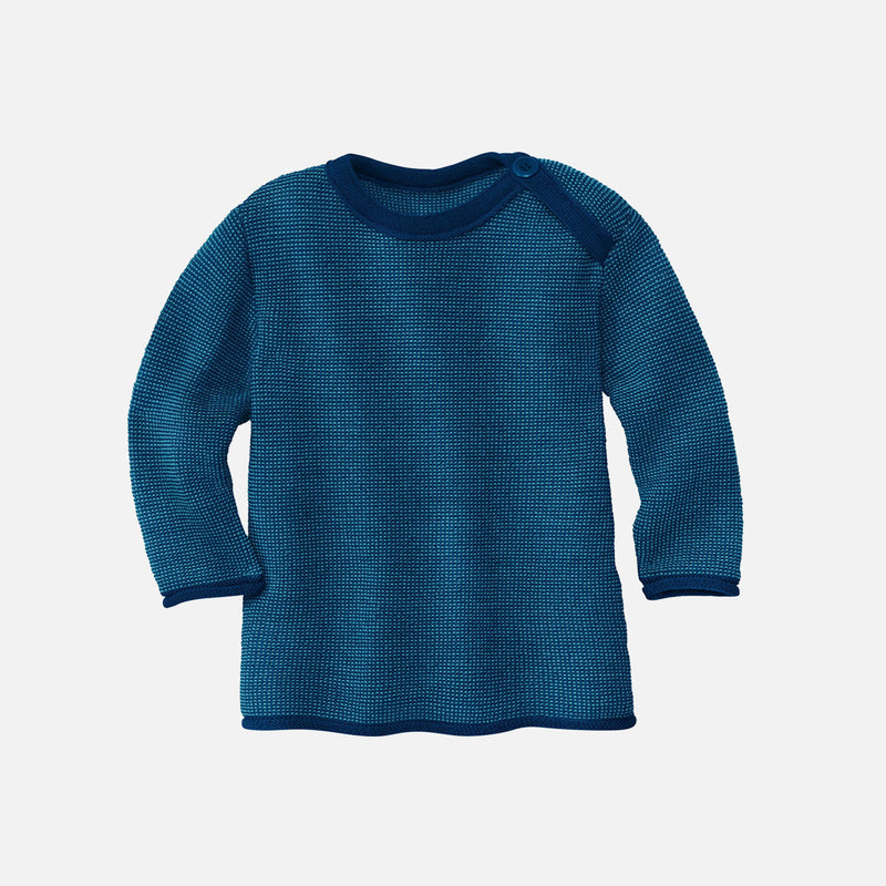 Baby & Kids Merino Wool Jumper - Navy/Lagoon