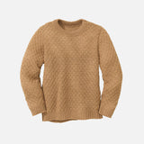 Merino Wool Aran Jumper - Caramel