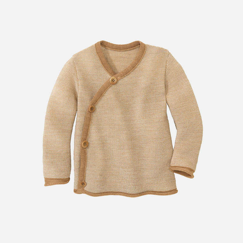 Baby & Kids Merino Wool Cardigan - Caramel/Natural