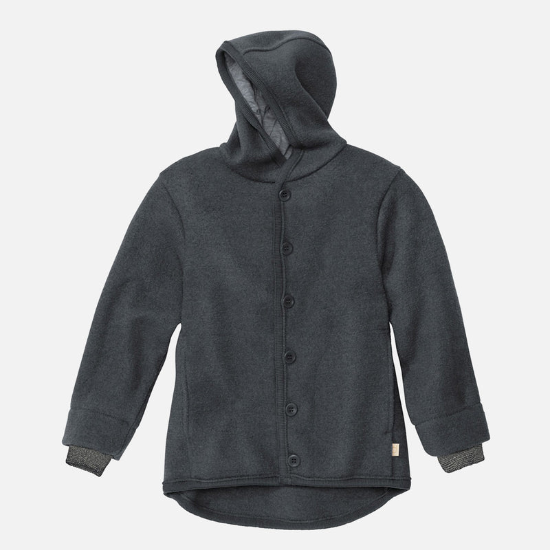 Baby & Kids Boiled Merino Wool Jacket - Anthracite