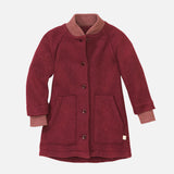 Boiled Merino Wool Coat - Cassis