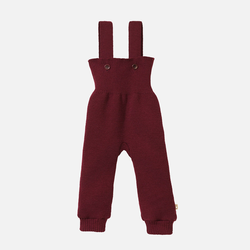 Baby & Kids Merino Wool Dungarees - Cassis