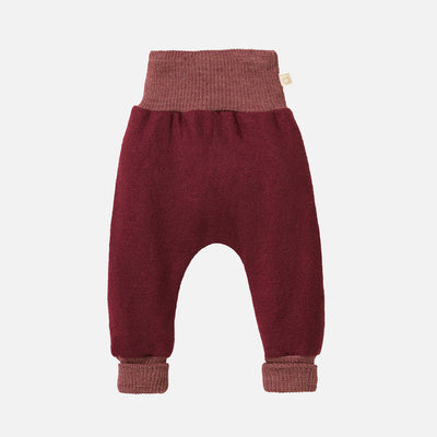 Baby & Kids Light Weight Boiled Merino Wool Cuffed Pants - Cassis