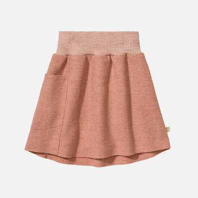 Boiled Merino Wool Skirt - Rose