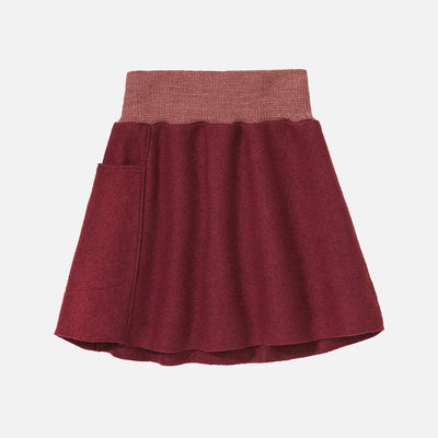 Boiled Merino Wool Skirt - Cassis