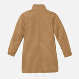 Womens Boiled Merino Wool Coat - Caramel