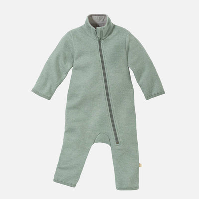 Baby & Kids Light Weight Boiled Wool Zip Overall - Jade