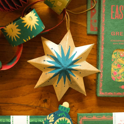 Handmade Hanging Decoration - Golden Star