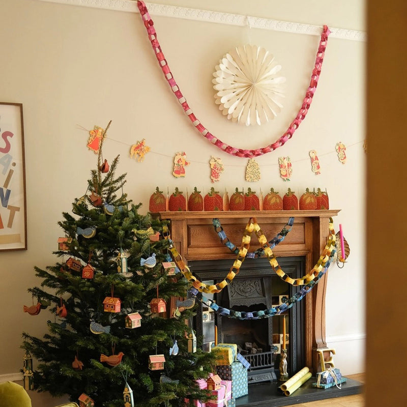 Handmade Paper Chain Kit - Blue & Yellow