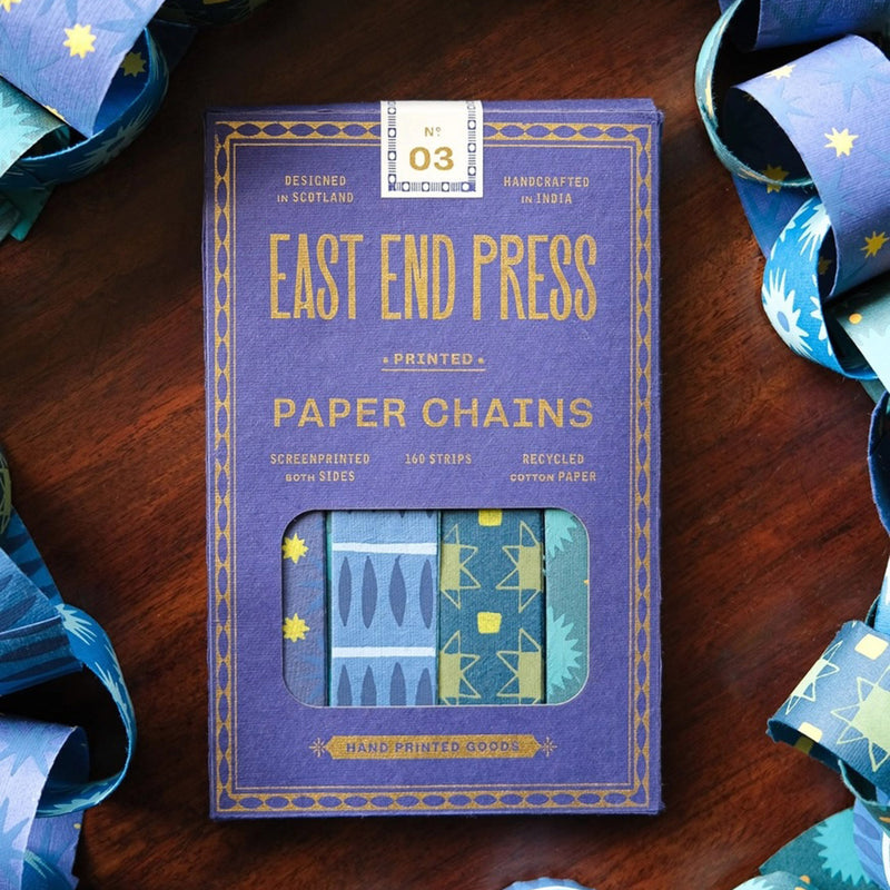Handmade Paper Chain Kit - Blue & Yellow