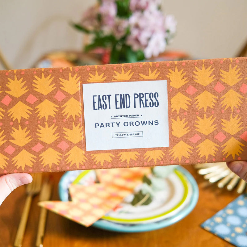 Handmade Paper Crowns - Yellow & Orange