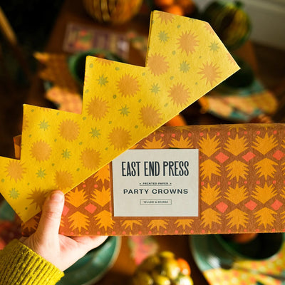Handmade Paper Crowns - Yellow & Orange