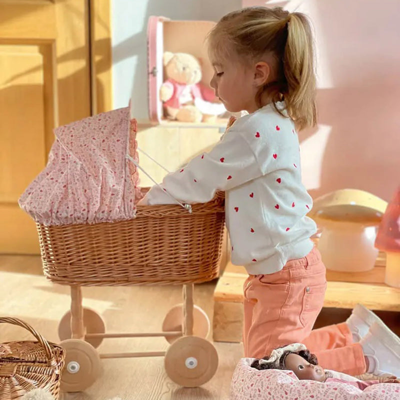 Wicker Doll/Teddy Pram - Ladybug