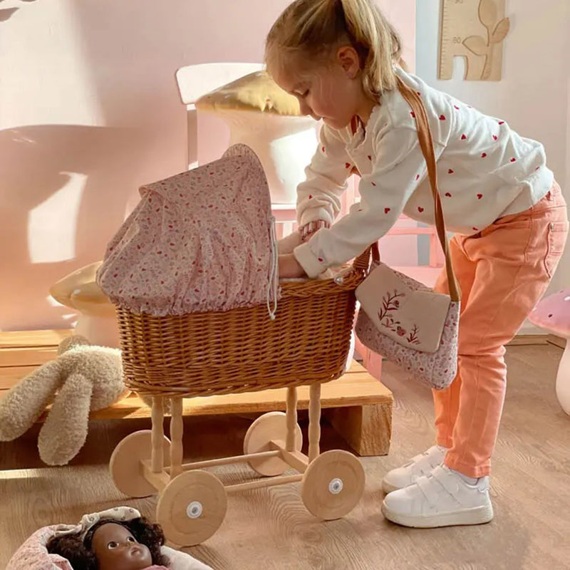 Wicker Doll/Teddy Pram - Ladybug