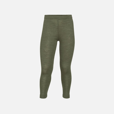 Merino Wool & Silk Leggings - Olive