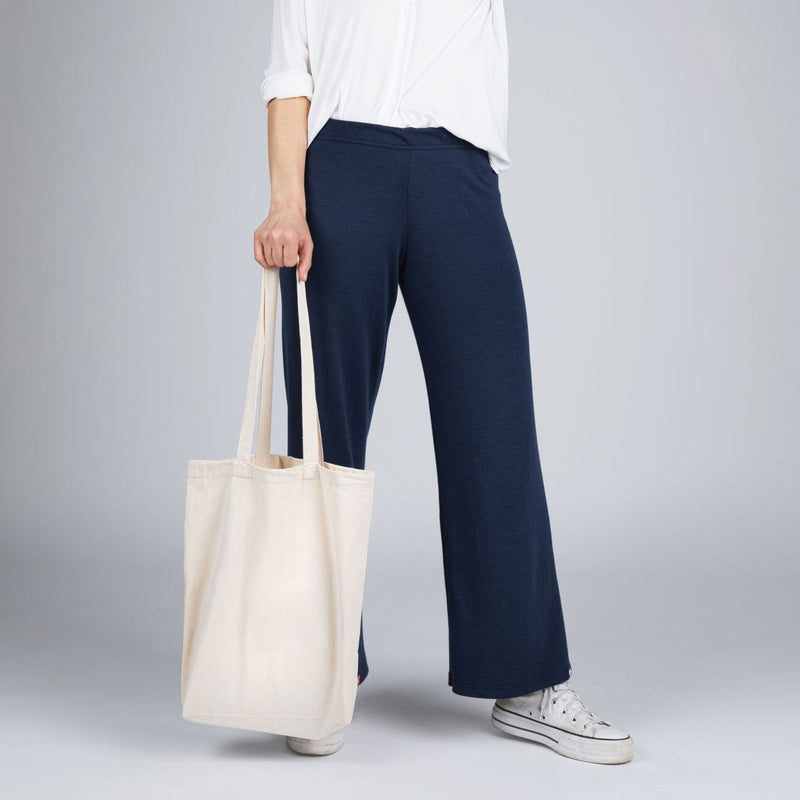 Women's Merino Wool & Silk Interlock Lounge Pants - Marine