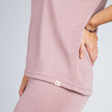 Women's Merino Wool & Silk Interlock Tee - Dusty Rose