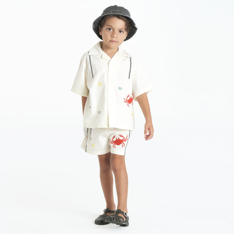 Cotton Alex Cabana Embroidered Shirt - Seaside