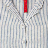 Women's Cotton/Linen Helin Coat Dress - Fog Stripe