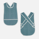 Cotton Chambray Cross Back Bib - Blue Spruce