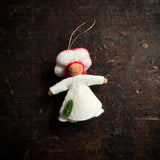 Handmade Small Wool Hanging Fairy - Red Fungus - Brown
