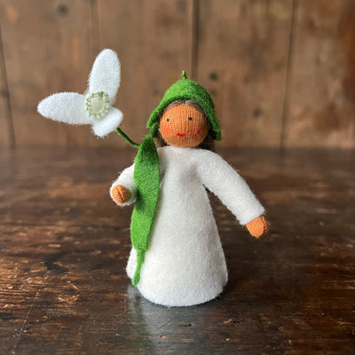 Handmade Wool Fairy - Snowdrop - Brown