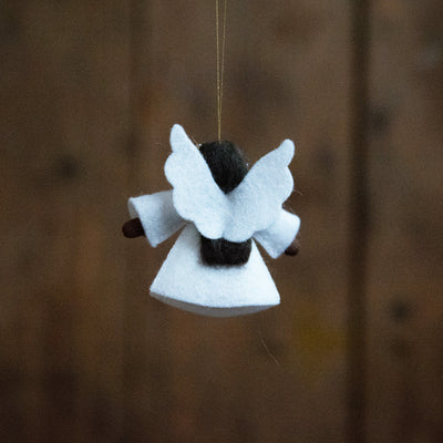 Handmade Wool Hanging Fairy - Angel - Black
