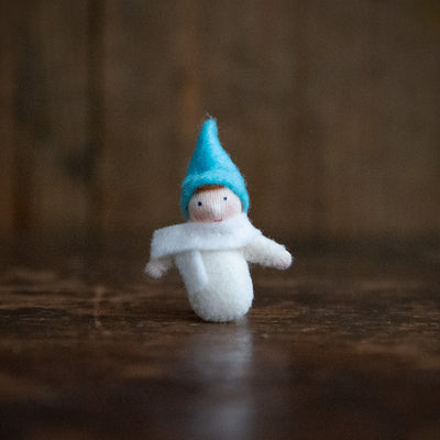 Handmade Wool Gnome Baby - White