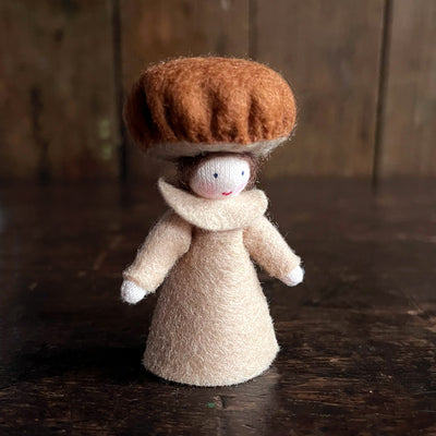 Handmade Wool Fairy - Porcini - White