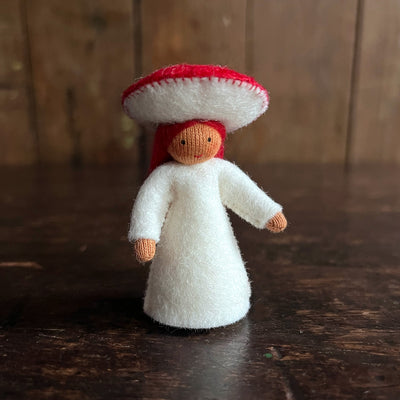 Handmade Wool Fairy - Fly Agaric - Brown