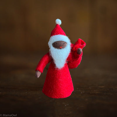 Handmade Wool Fairy - Father Christmas - Black