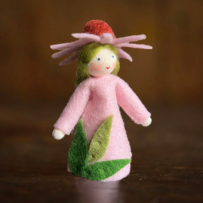 Handmade Wool Fairy - Echinacea - White