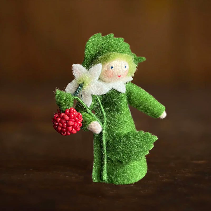 Handmade Wool Fairy - Raspberry Boy - White