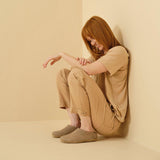 Adult’s Felted Wool Open Heel Slipper - Sand