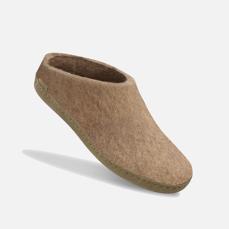 Adult’s Felted Wool Open Heel Slipper - Sand