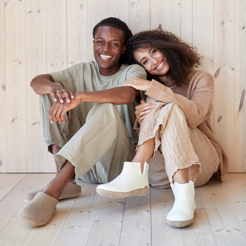 Adult’s Felted Wool Open Heel Slipper - Sand