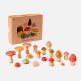 Wooden Mushroom Grove - 18 Pieces