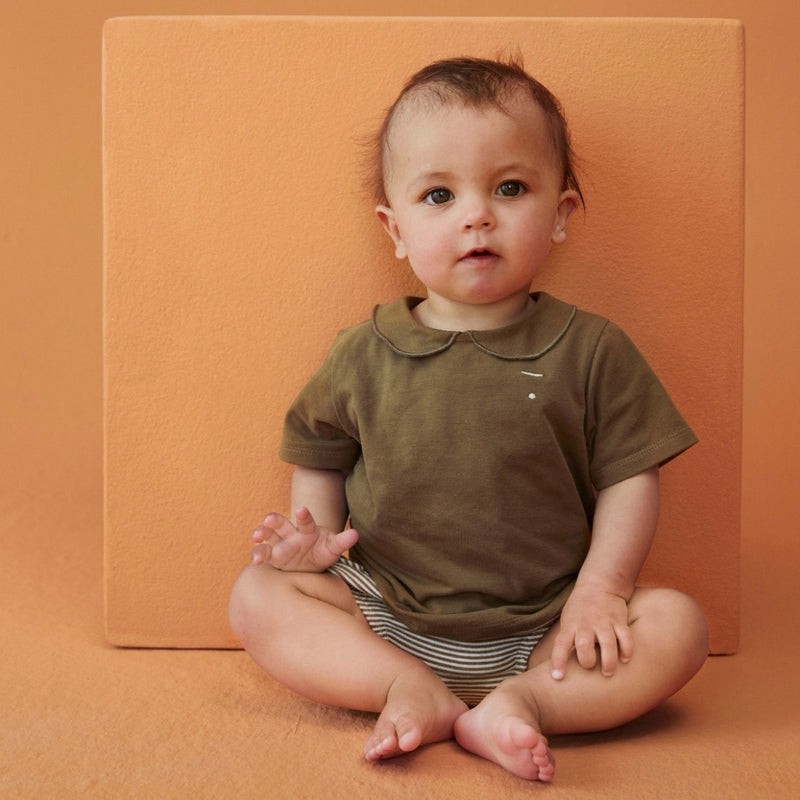 Baby Cotton Collar Tee - Woody