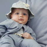 Baby Cotton Raglan Cardigan - Stone Grey